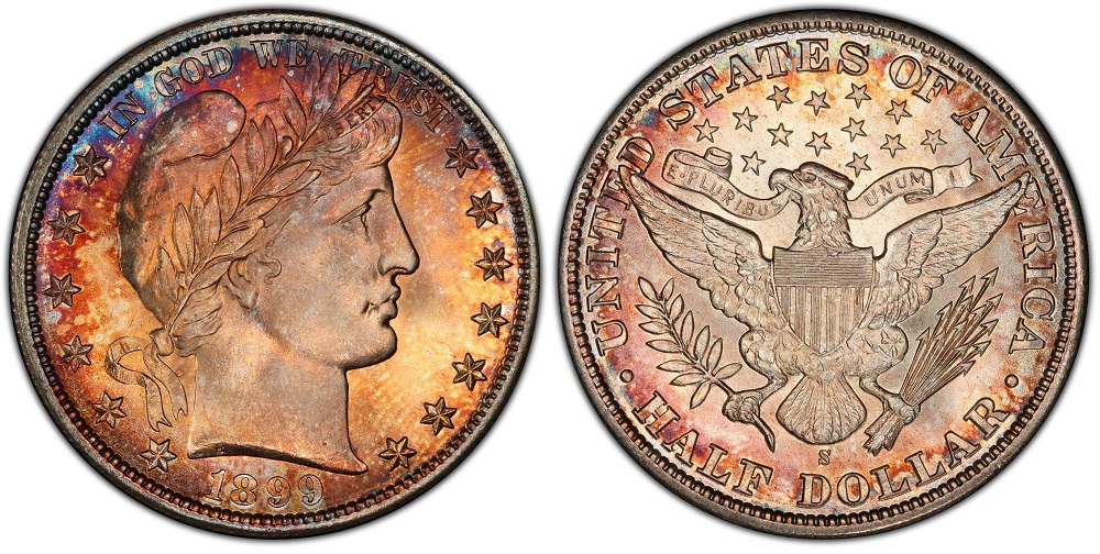 1899-S Barber Half Dollar obverse in high-grade Mint State showing original luster and full Liberty detail